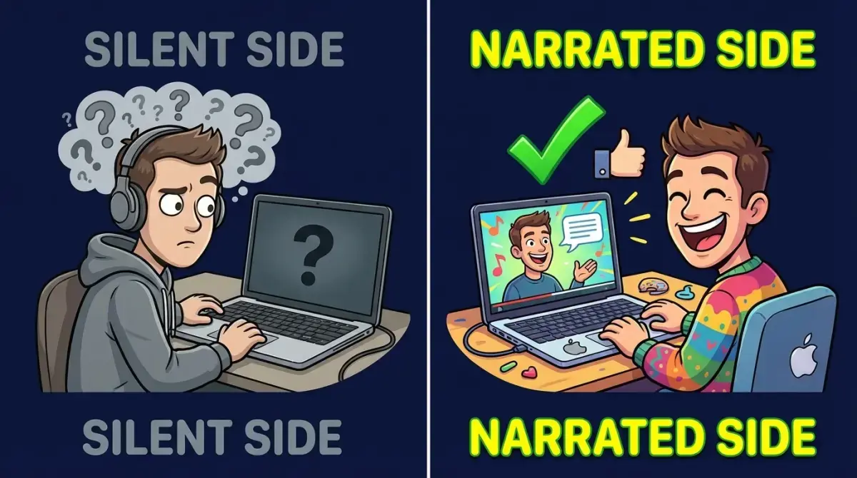Silent vs narrated comparison — confused reviewer vs happy reviewer