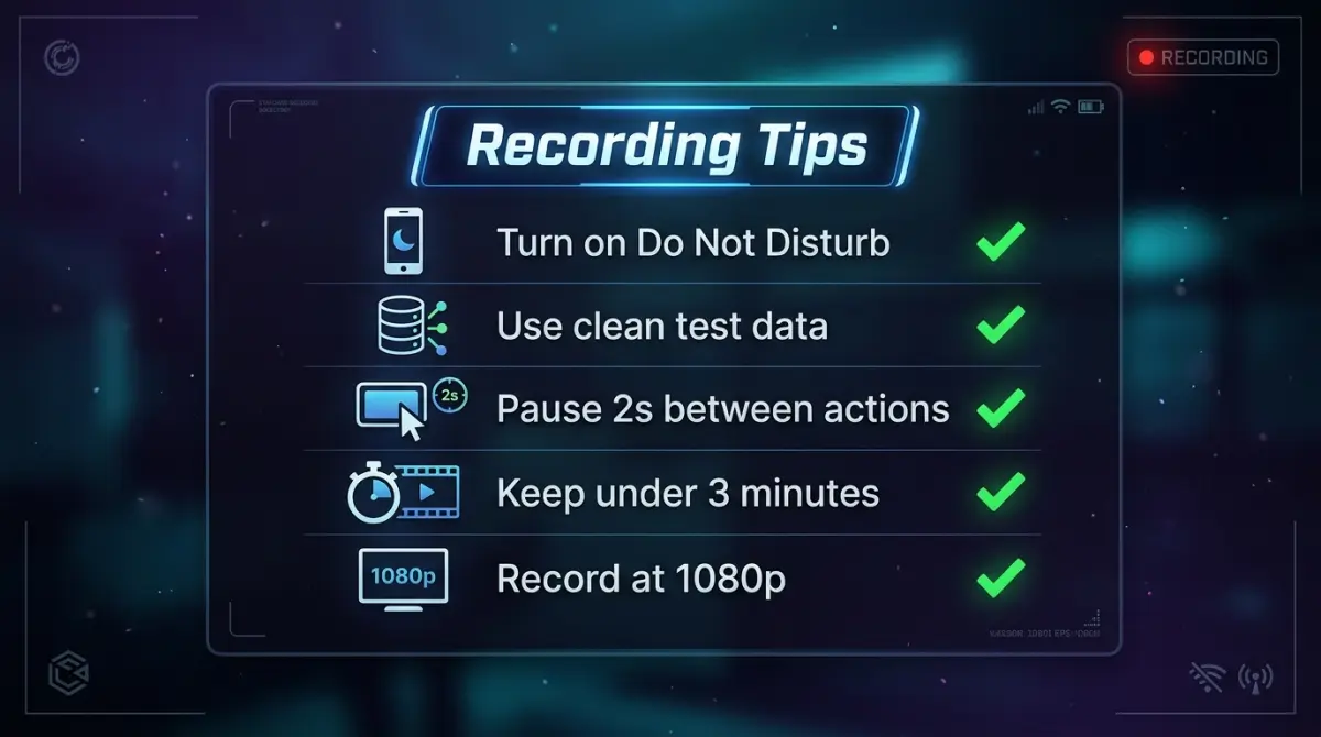 Tips for recording a professional product demo