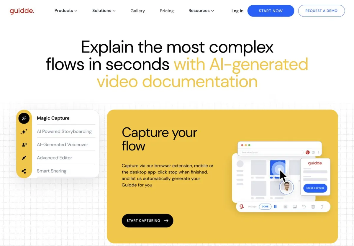Guidde homepage