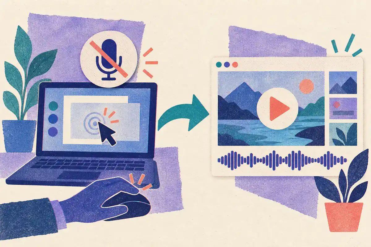 Silent recording turned into narrated video without a microphone