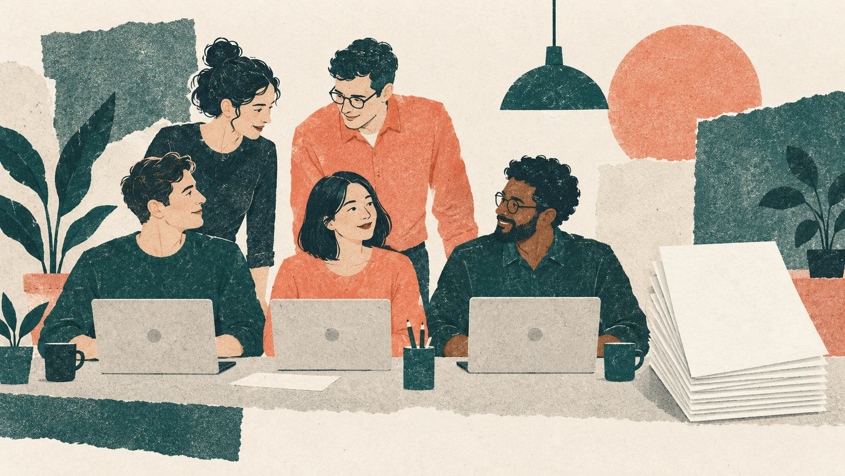 Conceptual illustration of a team of course authors, each needing their own licence