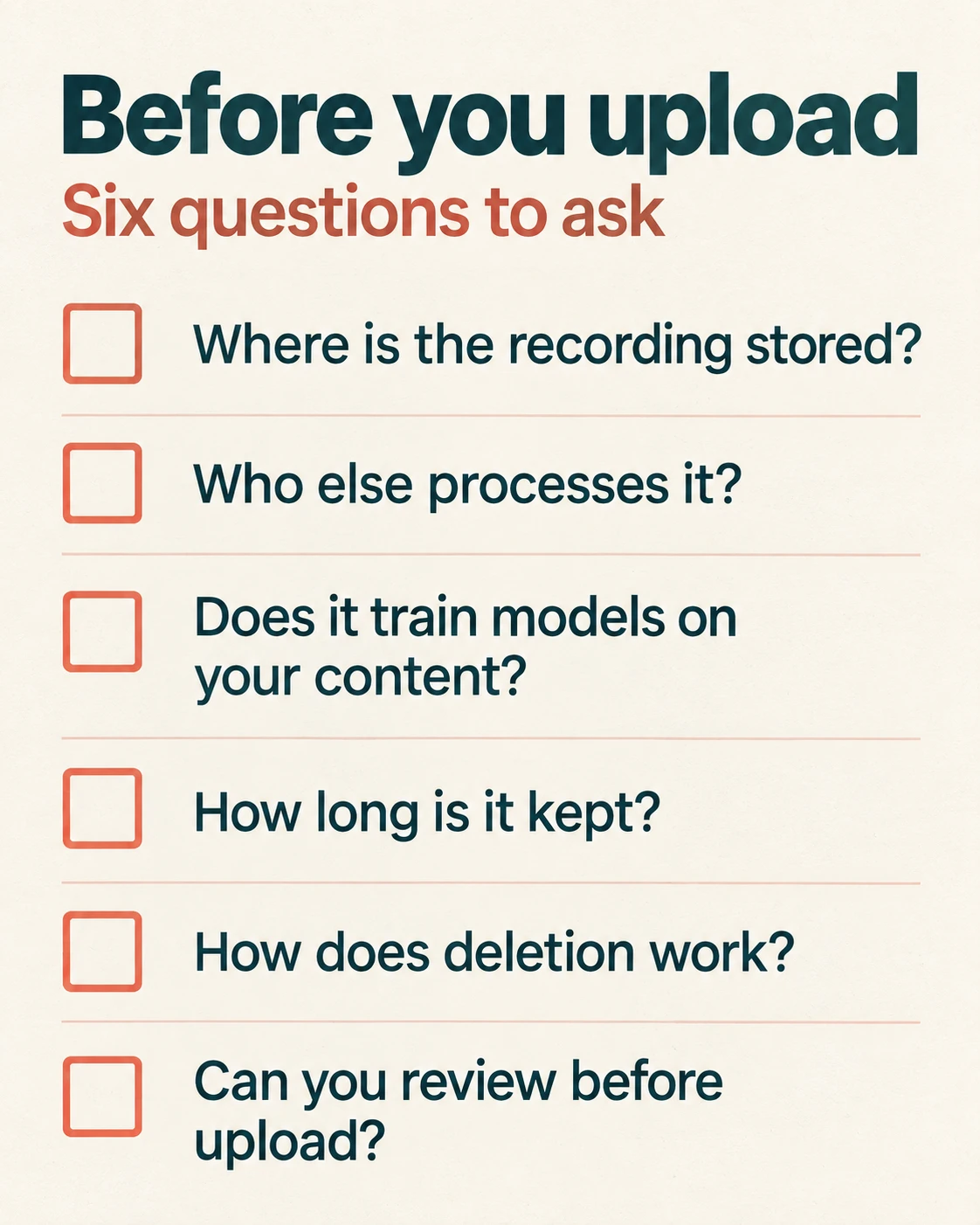 Six questions to ask a screen tutorial tool about recordings and sensitive data