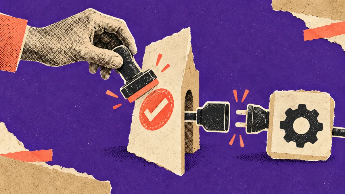 A consent checkpoint: the user approves before an AI tool runs